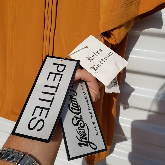 NWT Yves St Clair Petites mustard yellow blouse - Picture 5 of 6